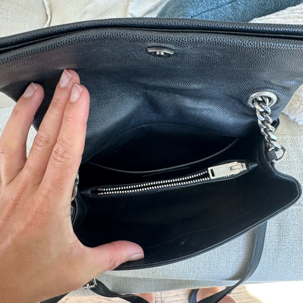 Saint Laurent YSL West Hollywood Bag – Black Leather Silver Hardware - Picture 8 of 13